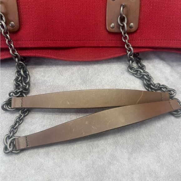 Bottega Veneta Large Red Canvas Chain Tote - Picture 7 of 11